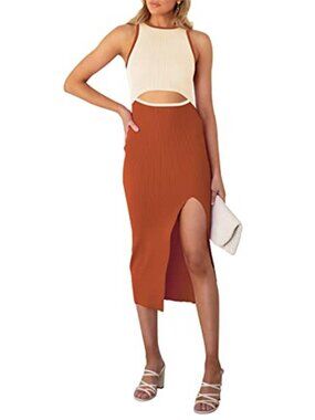 Women Cutout Dress Summer Knit Sundress Casual 2026 Outfits NEW